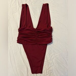 Riot Swim Echo One Piece in Merlot Small